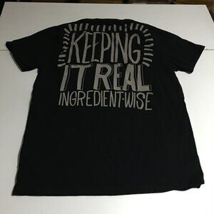 Chipotle Unisex Large T-Shirt Black Restaurant Employee Uniform Real Ingredients